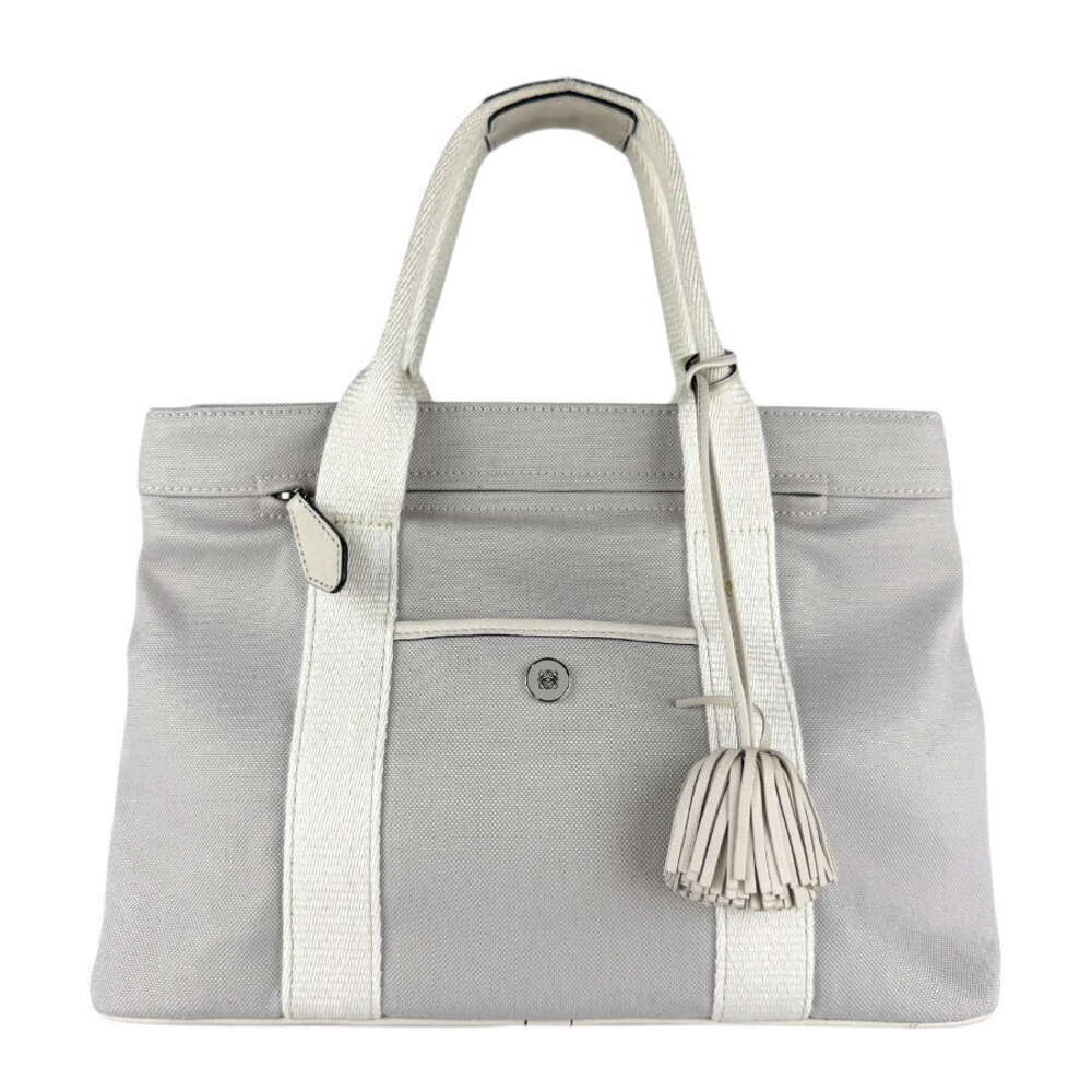 Loewe 2way Shoulder Bag canvas gray white